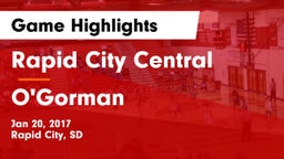Rapid City Central  vs O'Gorman  Game Highlights - Jan 20, 2017