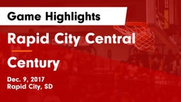 Rapid City Central  vs Century  Game Highlights - Dec. 9, 2017