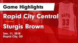 Rapid City Central  vs Sturgis Brown  Game Highlights - Jan. 11, 2018