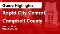 Rapid City Central  vs Campbell County  Game Highlights - Jan. 12, 2018