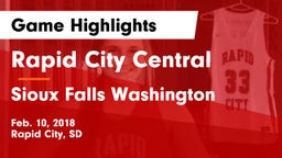 Rapid City Central  vs Sioux Falls Washington  Game Highlights - Feb. 10, 2018