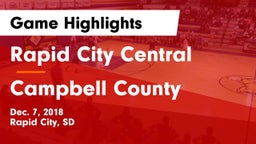 Rapid City Central  vs Campbell County  Game Highlights - Dec. 7, 2018