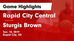 Rapid City Central  vs Sturgis Brown  Game Highlights - Jan. 10, 2019