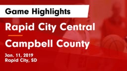 Rapid City Central  vs Campbell County  Game Highlights - Jan. 11, 2019