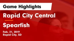 Rapid City Central  vs Spearfish  Game Highlights - Feb. 21, 2019