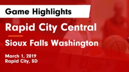 Rapid City Central  vs Sioux Falls Washington  Game Highlights - March 1, 2019