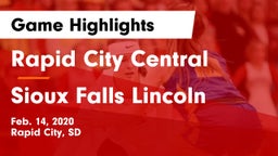 Rapid City Central  vs Sioux Falls Lincoln  Game Highlights - Feb. 14, 2020