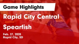 Rapid City Central  vs Spearfish  Game Highlights - Feb. 27, 2020