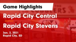 Rapid City Central  vs Rapid City Stevens  Game Highlights - Jan. 2, 2021