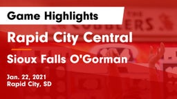 Rapid City Central  vs Sioux Falls O'Gorman  Game Highlights - Jan. 22, 2021
