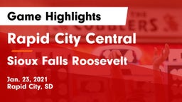 Rapid City Central  vs Sioux Falls Roosevelt  Game Highlights - Jan. 23, 2021
