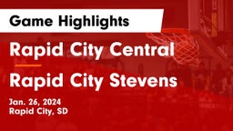 Rapid City Central  vs Rapid City Stevens  Game Highlights - Jan. 26, 2024