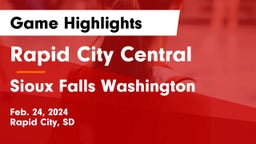 Rapid City Central  vs Sioux Falls Washington  Game Highlights - Feb. 24, 2024
