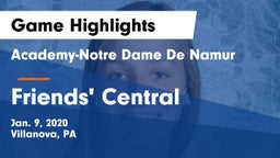 Academy-Notre Dame De Namur  vs Friends' Central  Game Highlights - Jan. 9, 2020