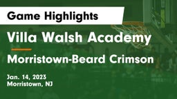 Villa Walsh Academy  vs Morristown-Beard Crimson Game Highlights - Jan. 14, 2023