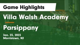 Villa Walsh Academy  vs Parsippany  Game Highlights - Jan. 23, 2023