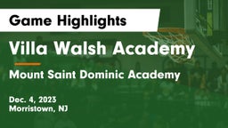 Villa Walsh Academy  vs Mount Saint Dominic Academy Game Highlights - Dec. 4, 2023
