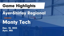 Ayer-Shirley Regional  vs Monty Tech Game Highlights - Dec. 10, 2023