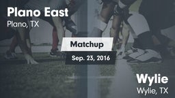 Matchup: Plano East High vs. Wylie  2016