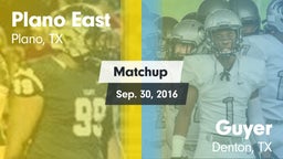 Matchup: Plano East High vs. Guyer  2016