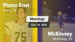 Matchup: Plano East High vs. McKinney  2016