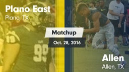 Matchup: Plano East High vs. Allen  2016