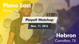 Matchup: Plano East High vs. Hebron  2016