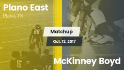 Matchup: Plano East High Scho vs. McKinney Boyd 2017