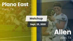 Matchup: Plano East High Scho vs. Allen  2020