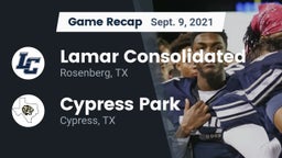 Recap: Lamar Consolidated  vs. Cypress Park   2021