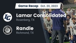 Recap: Lamar Consolidated  vs. Randle  2023