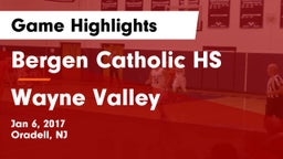 Bergen Catholic HS vs Wayne Valley  Game Highlights - Jan 6, 2017