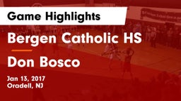 Bergen Catholic HS vs Don Bosco Game Highlights - Jan 13, 2017