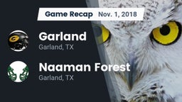 Recap: Garland  vs. Naaman Forest  2018