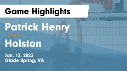 Patrick Henry  vs Holston  Game Highlights - Jan. 13, 2023