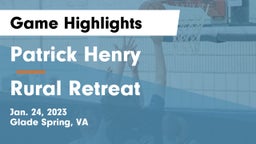 Patrick Henry  vs Rural Retreat  Game Highlights - Jan. 24, 2023