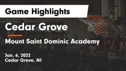 Cedar Grove  vs Mount Saint Dominic Academy Game Highlights - Jan. 6, 2022