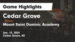 Cedar Grove  vs Mount Saint Dominic Academy Game Highlights - Jan. 13, 2024