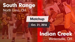 Matchup: South Range vs. Indian Creek  2016