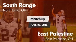 Matchup: South Range vs. East Palestine  2016