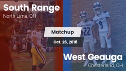 Matchup: South Range vs. West Geauga  2018
