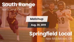 Matchup: South Range vs. Springfield Local  2019