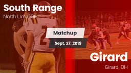 Matchup: South Range vs. Girard  2019