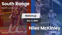 Matchup: South Range vs. Niles McKinley  2019