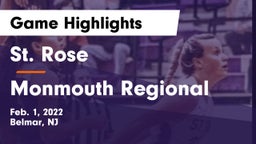 St. Rose  vs Monmouth Regional Game Highlights - Feb. 1, 2022