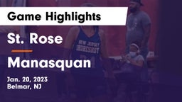 St. Rose  vs Manasquan  Game Highlights - Jan. 20, 2023
