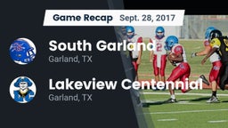 Recap: South Garland  vs. Lakeview Centennial  2017