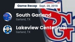 Recap: South Garland  vs. Lakeview Centennial  2018