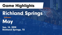 Richland Springs  vs May  Game Highlights - Jan. 14, 2020