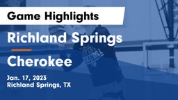 Richland Springs  vs Cherokee  Game Highlights - Jan. 17, 2023